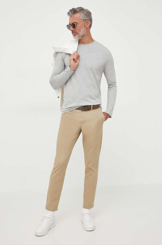 United Colors of Benetton longsleeve bawełniany 3U53J1F05.501 szary AW23