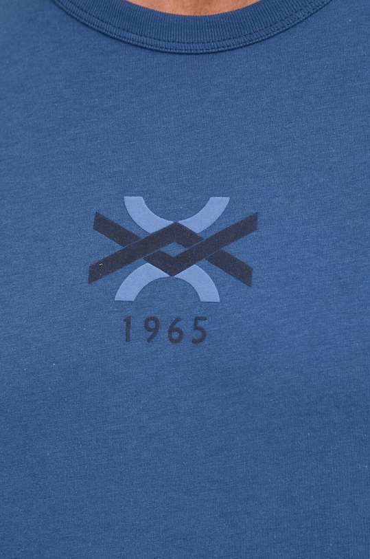 Bavlněné tričko s dlouhým rukávem United Colors of Benetton 3I1XU1034.217 modrá