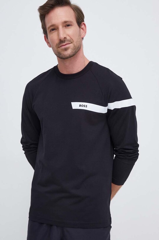 BOSS Green longsleeve BOSS GREEN z elastanem czarny 50501228
