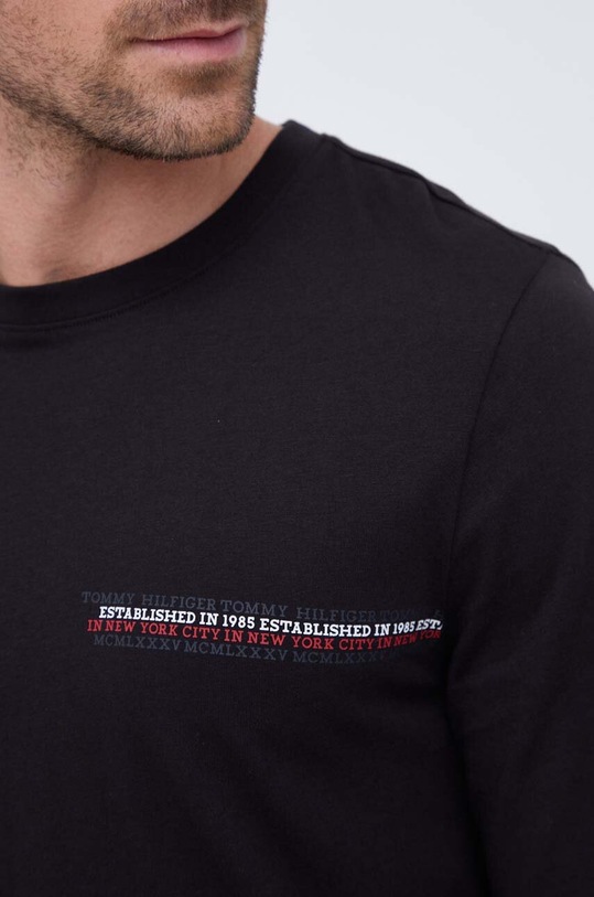 Tommy Hilfiger longsleeve bawełniany czarny MW0MW32621