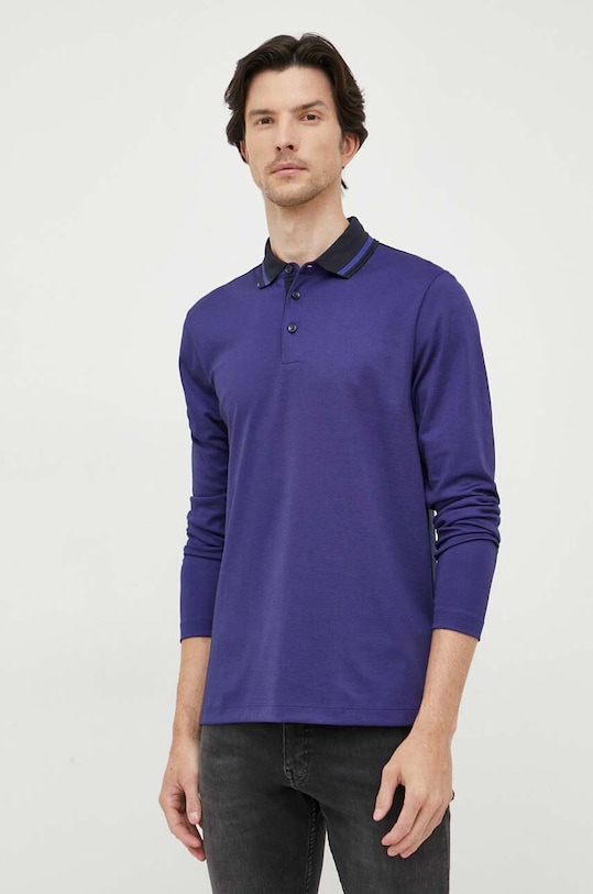 BOSS longsleeve 50500463 granatowy AW23