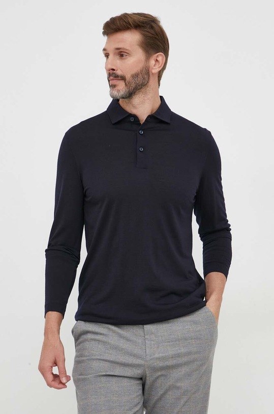 BOSS longsleeve wełniany regular granatowy 50504063