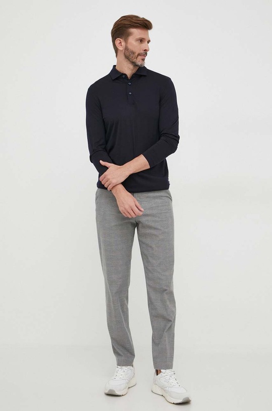 BOSS longsleeve wełniany 50504063 granatowy AW23