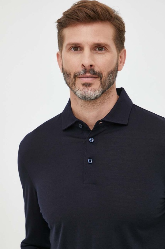 BOSS longsleeve wełniany granatowy 50504063