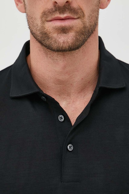 Vlněné tričko s dlouhým rukávem BOSS 50504063 černá