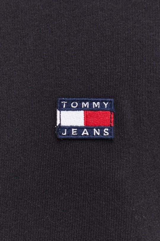 Βαμβακερή μπλούζα με μακριά μανίκια Tommy Jeans DM0DM17816 μαύρο