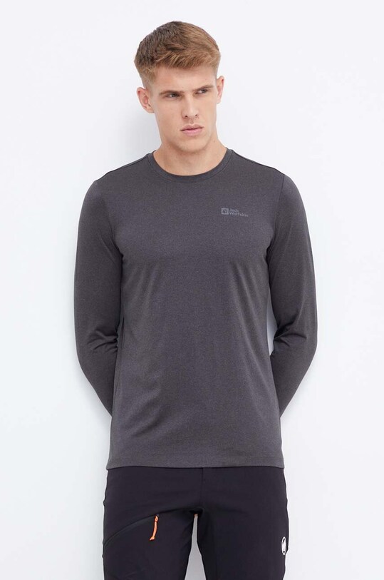 Спортивний лонгслів Jack Wolfskin Sky Thermal regular сірий 1808682