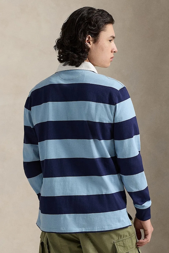 Polo Ralph Lauren pánsky bavlnený dlhý rukáv 710717116 tmavomodrá SS26