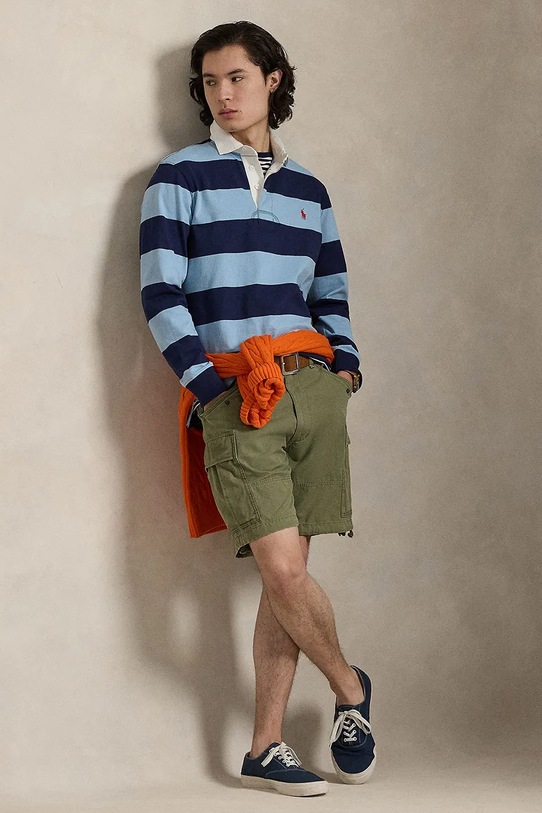 Oblečenie Polo Ralph Lauren pánsky bavlnený dlhý rukáv 710717116 tmavomodrá