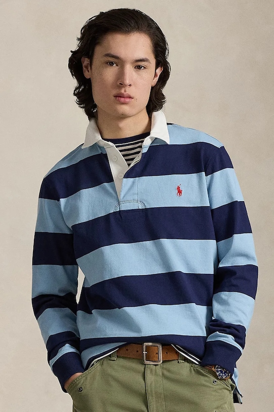 Polo Ralph Lauren pánsky bavlnený dlhý rukáv 710717116 tmavomodrá