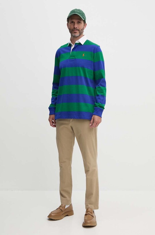 Polo Ralph Lauren longsleeve bawełniany 710717116 zielony AW24
