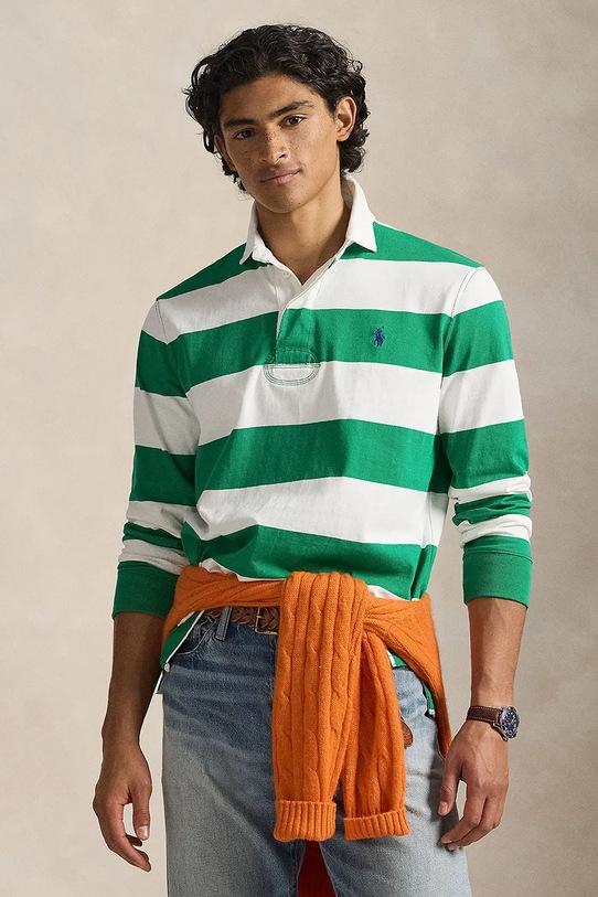 Polo Ralph Lauren longsleeve męski bawełniany zielony 710717116