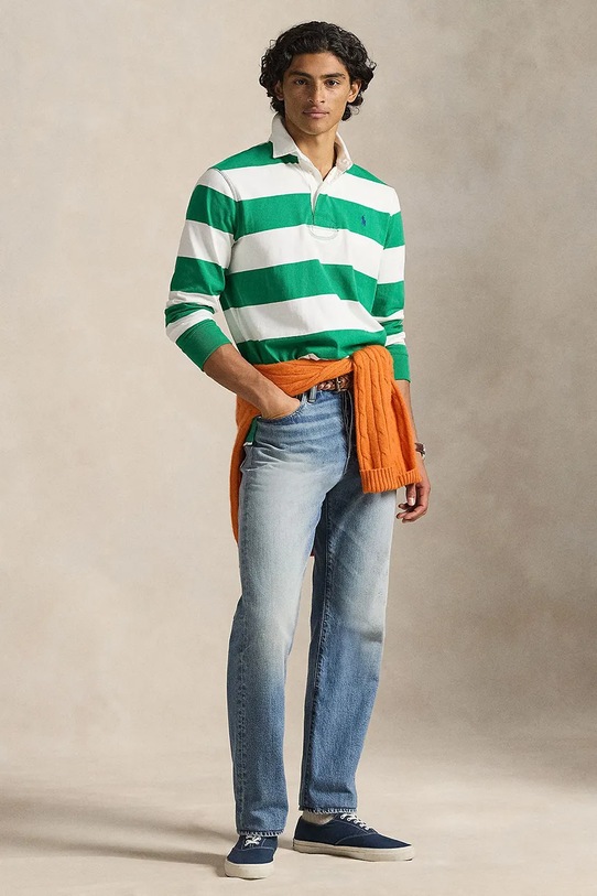 Odzież Polo Ralph Lauren longsleeve męski bawełniany 710717116 zielony