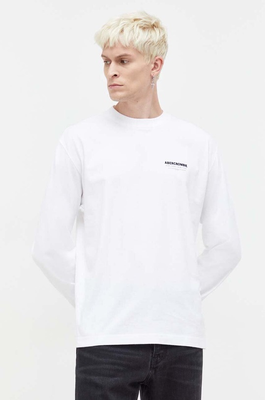 Odzież Abercrombie & Fitch longsleeve bawełniany KI123.1007.100 biały