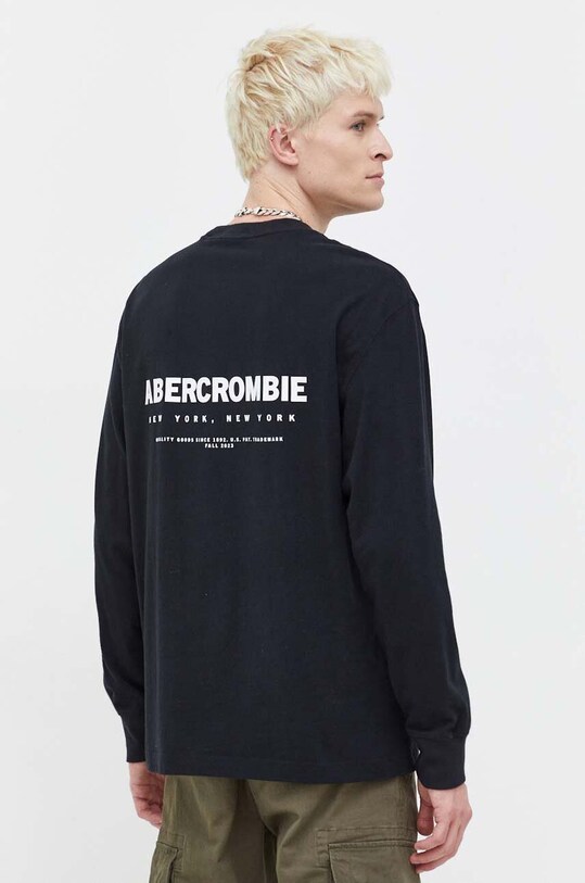 Odzież Abercrombie & Fitch longsleeve bawełniany KI123.1007.900 czarny