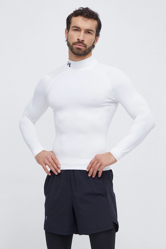 Tréninkové tričko s dlouhým rukávem Under Armour ColdGear Compression slim bílá 1366072