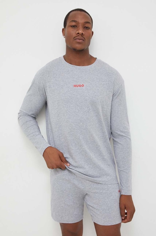 Домашна блуза с дълги ръкави HUGO меланж сив 50502399