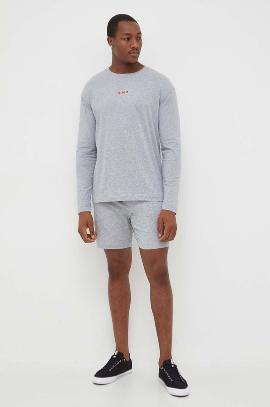 Домашна блуза с дълги ръкави HUGO 50502399 сив AW23
