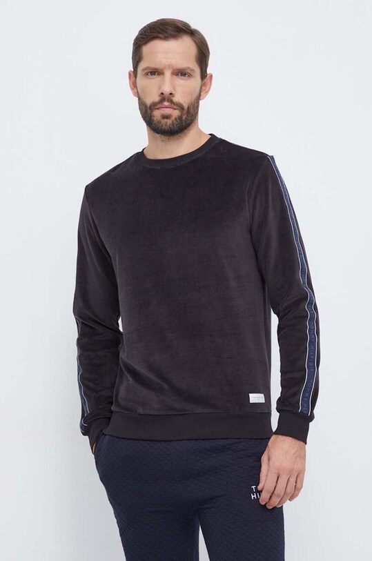 Tommy Hilfiger bluză lounge imprimeu negru UM0UM03010