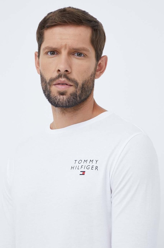 Homewear pamučna majica dugih rukava Tommy Hilfiger bijela UM0UM02984