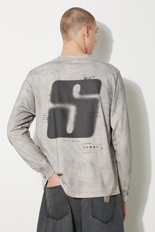 Бавовняний лонгслів STAMPD візерунок сірий SLA.M3238LT.CMT