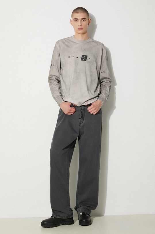 STAMPD cotton longsleeve top SLA.M3238LT.CMT gray SS24