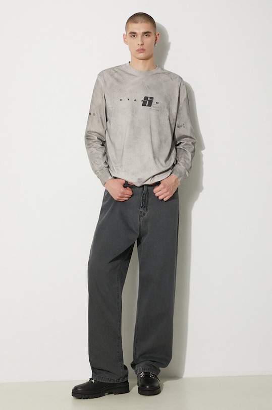 Бавовняний лонгслів STAMPD SLA.M3238LT.CMT сірий SS24