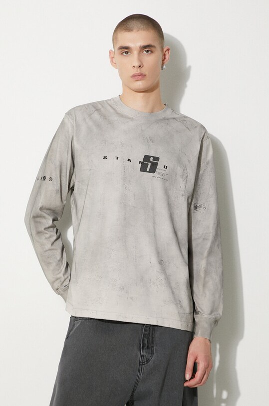 Clothing STAMPD cotton longsleeve top SLA.M3238LT.CMT gray