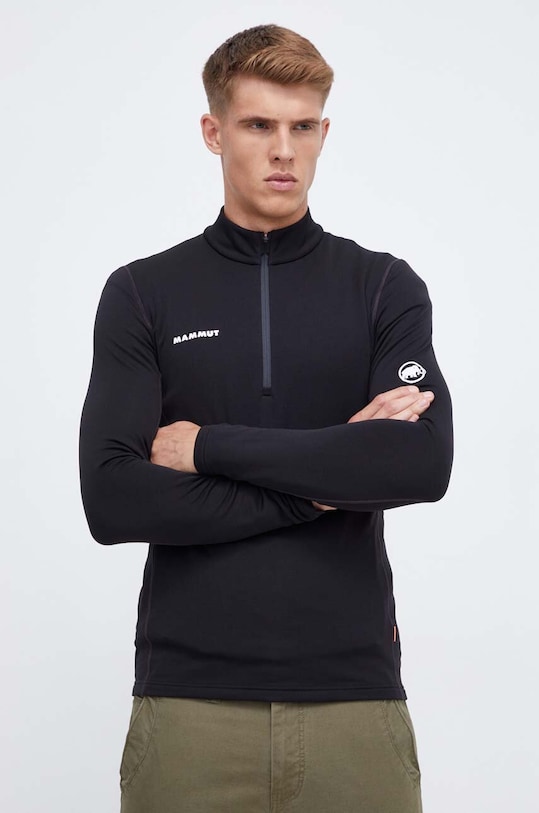 Αθλητική μπλούζα Mammut Aenergy ML Half Zip με ελαστάν μαύρο 1016.01100