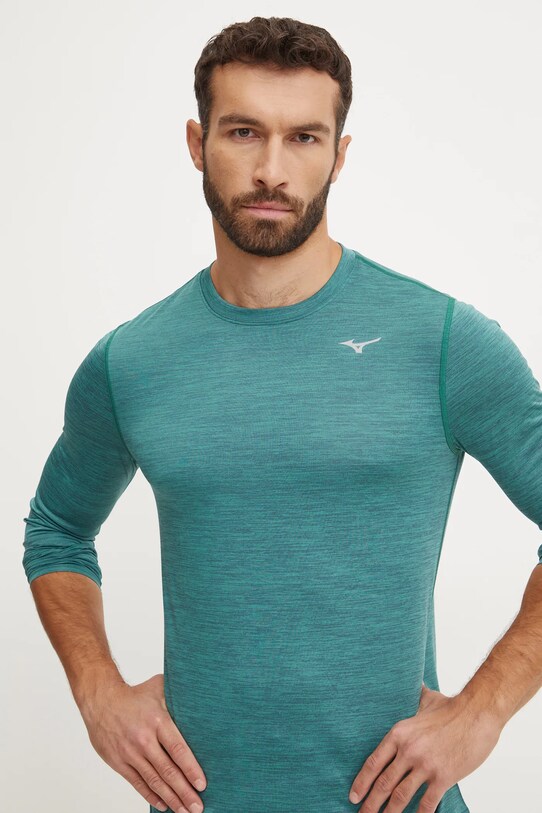 Mizuno longsleeve pentru alergare Impulse Core turcoaz J2GAA520