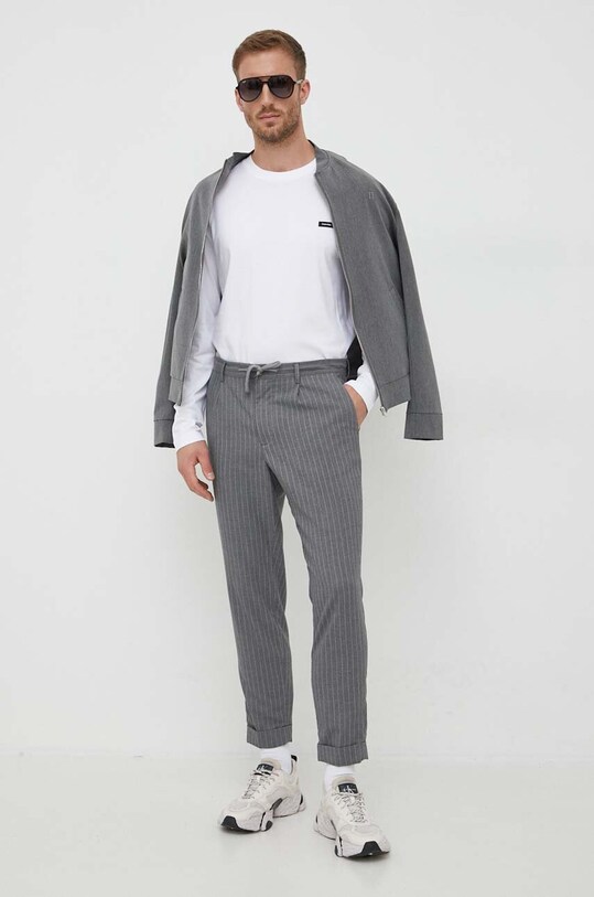 Calvin Klein longsleeve din bumbac K10K111847 alb AW23