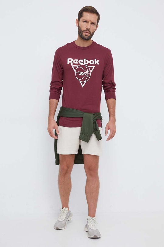 Reebok Classic longsleeve din bumbac Basketball 100070714 burgundia AW23