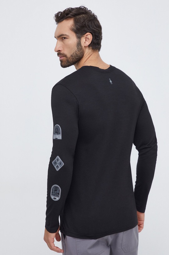 Oblečení Sportovní tričko s dlouhým rukávem Smartwool Outdoor Patch Graphic SW016989 černá