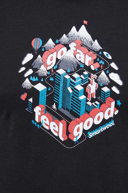 Športové tričko s dlhým rukávom Smartwool Denver Go Far Feel Good Graphic SW017154 čierna