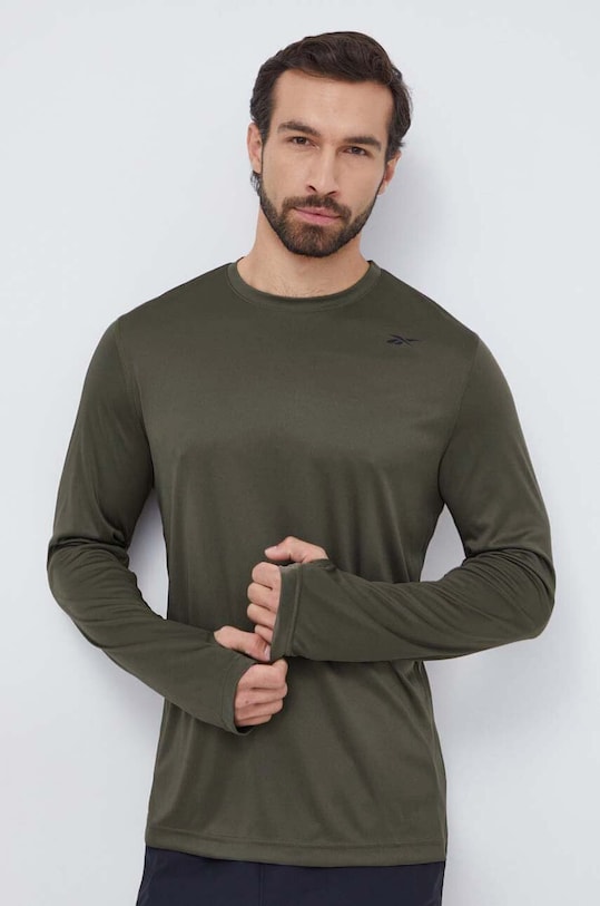 Лонгслів для тренувань Reebok Tech regular зелений 100071042