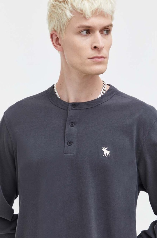 Βαμβακερή μπλούζα με μακριά μανίκια Abercrombie & Fitch γκρί KI124.3756.900