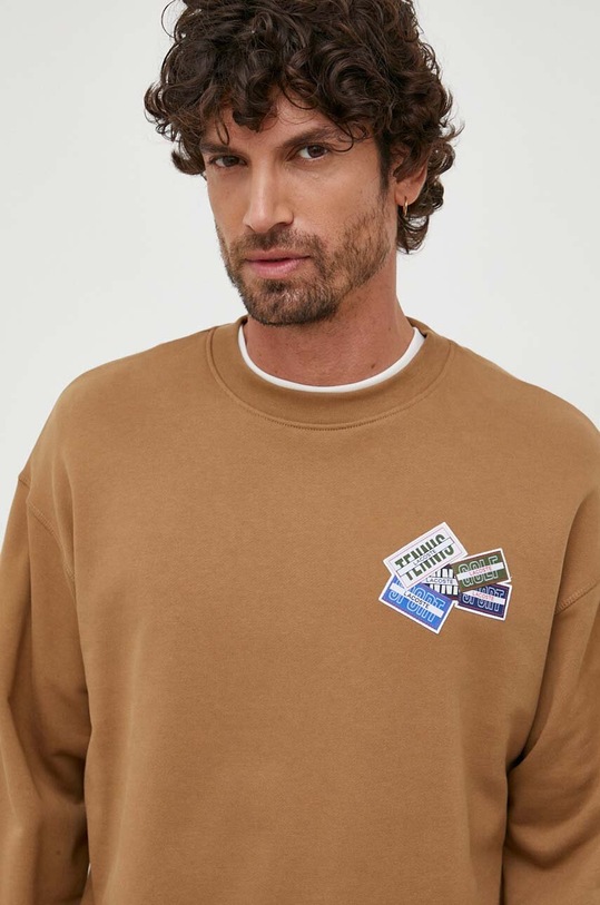 Lacoste bluza bawełniana aplikacja beżowy SH2060