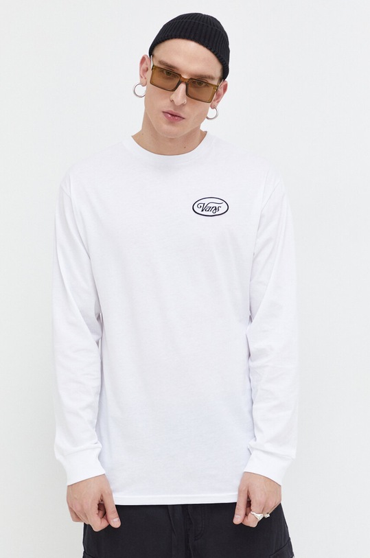 Vans longsleeve bawełniany VN000F4AWHT1 biały AW23