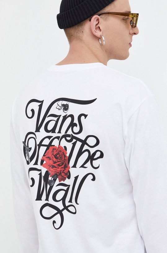 Odzież Vans longsleeve bawełniany VN000F4AWHT1 biały