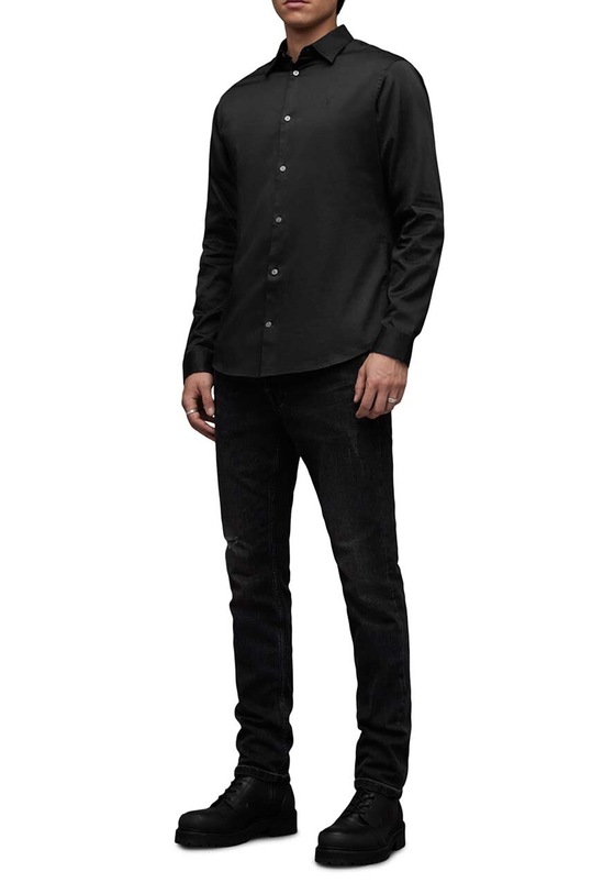 AllSaints koszula bawełniana Simmons czarny MS248Z