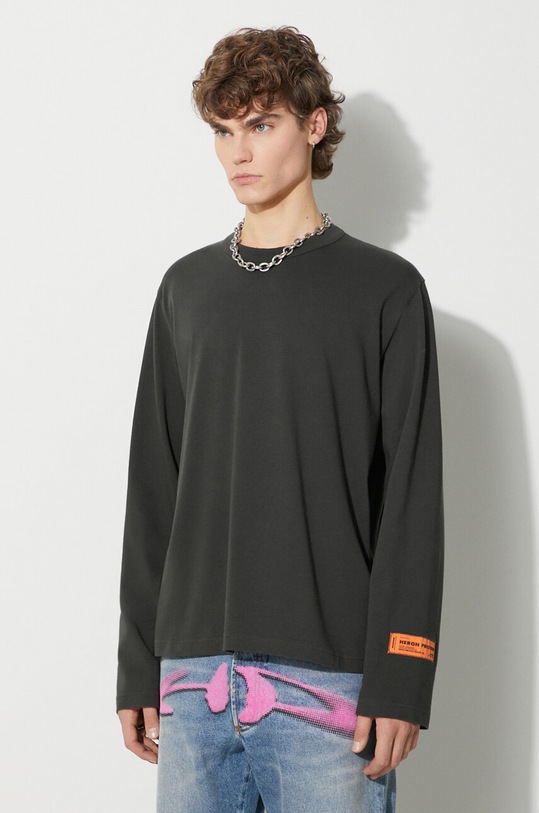 Heron Preston longsleeve bawełniany Ls Tee szary HMAB026F23JER0011000