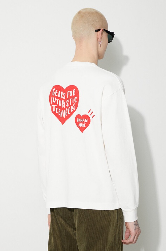 Abbigliamento Human Made top a maniche lunghe in cotone Graphic HM26CS009 bianco
