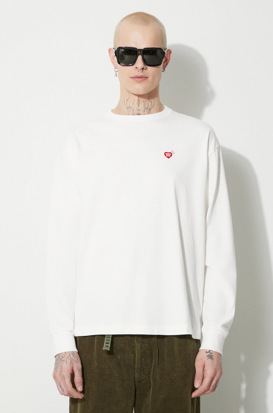 Human Made top a maniche lunghe in cotone Graphic bianco HM26CS009