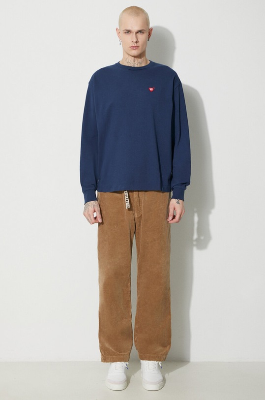 Памучна блуза с дълги ръкави Human Made Graphic HM26CS009 тъмносин AW23