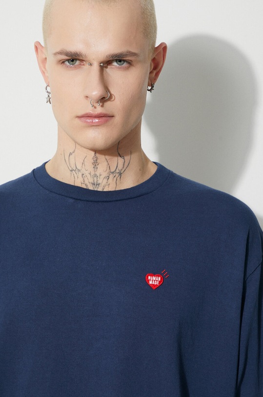 Памучна блуза с дълги ръкави Human Made Graphic HM26CS009 тъмносин