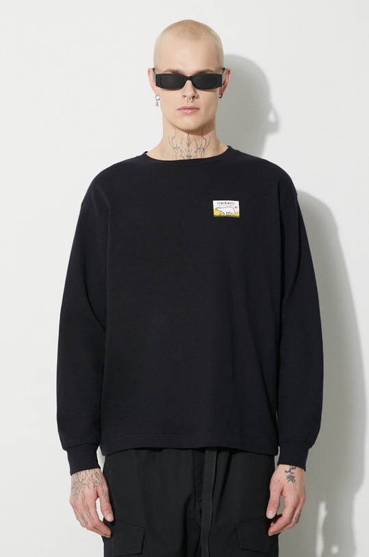 Human Made longsleeve din amestec de lână Wool Blended bleumarin HM26CS012