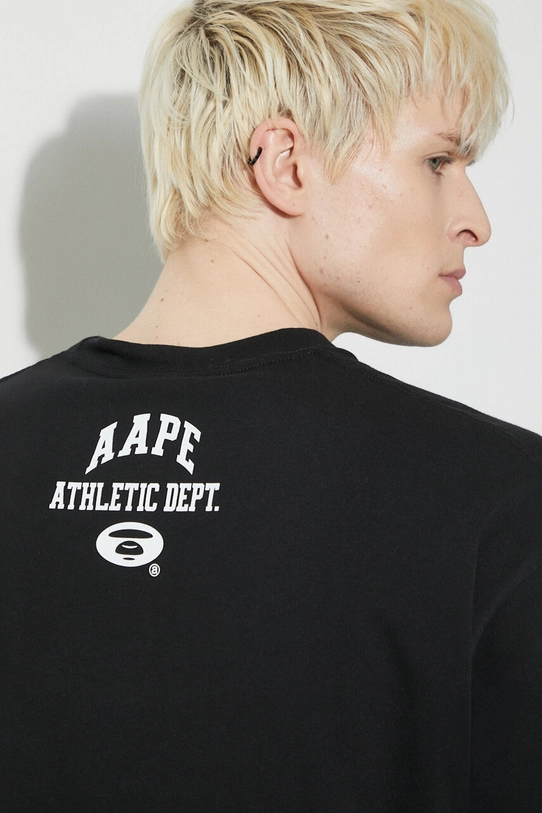 Хлопковая футболка AAPE Aape College Theme Tee ALT1390 чёрный