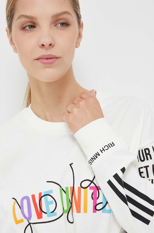 adidas longsleeve bawełniany PRIDE HZ3120 beżowy AW23