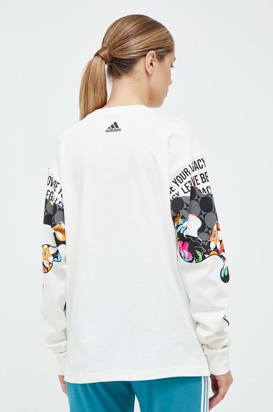 adidas longsleeve bawełniany PRIDE beżowy HZ3120
