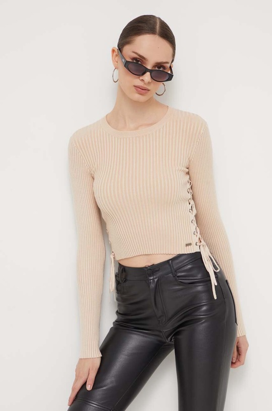 Svetr Guess Originals kulatý béžová W3BR09Z2YK2F